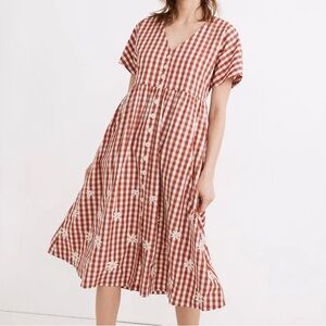 Madewell checkered midi dress